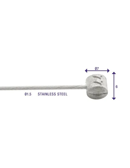 Rem binnenkabels Elvedes 2250mm RVS Slick Ø1,5mm T-nippel (100 stuks)