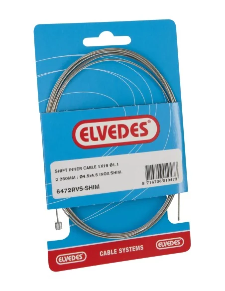 Schakel binnenkabel Elvedes voor Shimano 2250mm RVS ø1,1mm Shimano N-nippel (op kaart) - Zilver