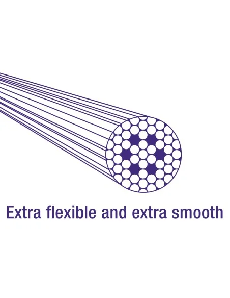 Schakel binnenkabel Elvedes 2250mm RVS Slick Ø1,1mm N-nippel (op kaart) - Zilver