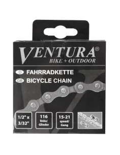 Ketting 6/7 speed Ventura 1/2 x 3/32" 116 schakels - inclusief sluitschakel
