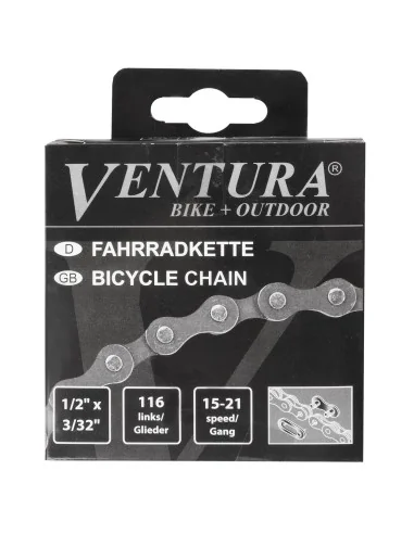 Ketting 6/7 speed Ventura 1/2 x 3/32" 116 schakels - inclusief sluitschakel