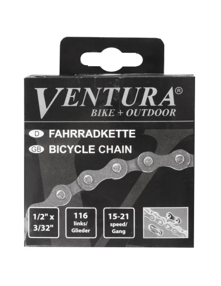 Ketting 6/7 speed Ventura 1/2 x 3/32" 116 schakels - inclusief sluitschakel