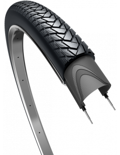 Buitenband Edge Traveller Basic 28 x 1.60" / 42-622 - zwart met reflectie