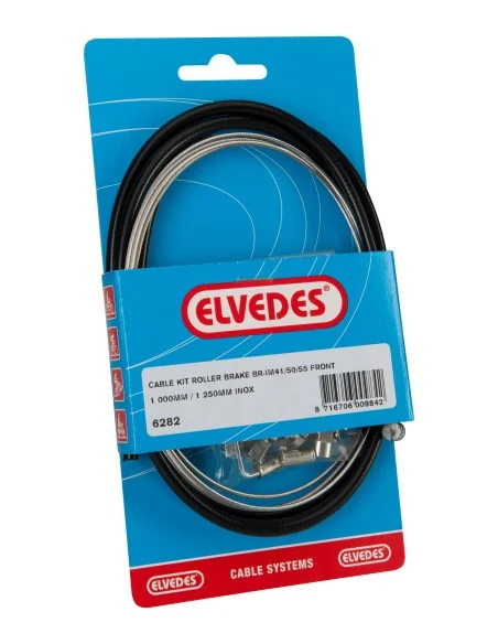 Rollerbrake kabelkit Elvedes BR-IM41/50/53 1000mm / 1250mm RVS - zwart (op kaart)