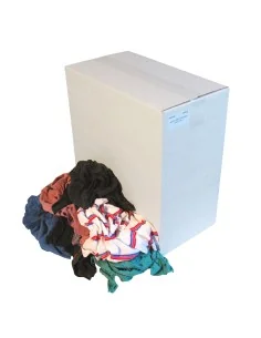 Bonte tricot poetslappen / poetsdoeken dik en dun - doos á 10kg