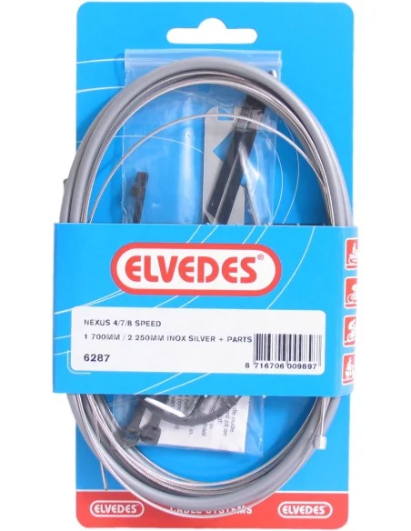 Versnellingskabelset 4/7/8-speed Elvedes Nexus 1700 / 2250 mm RVS - zilver (op kaart)