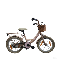Kinderfiets Bikefun Girly 16 inch - met mandje en remnaaf - Roze