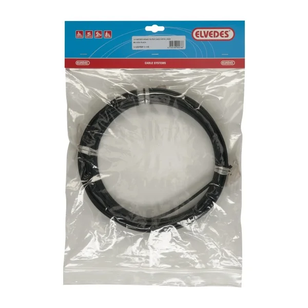 Rem buitenkabel Elvedes met teflon voering ø5,0mm / 10 meter - zwart (rol)