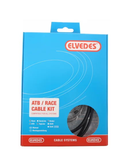 Rem kabelkit Elvedes ATB / Race compleet - zwart (in doosje)