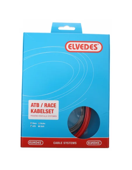 Rem kabelkit Elvedes ATB / race compleet - rood (in doosje)