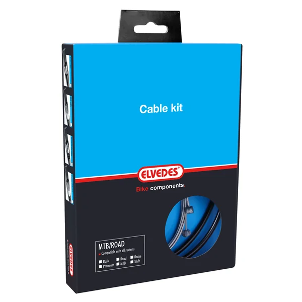 Versnellingskabelset Elvedes ATB / Race compleet - zwart (in doosje)
