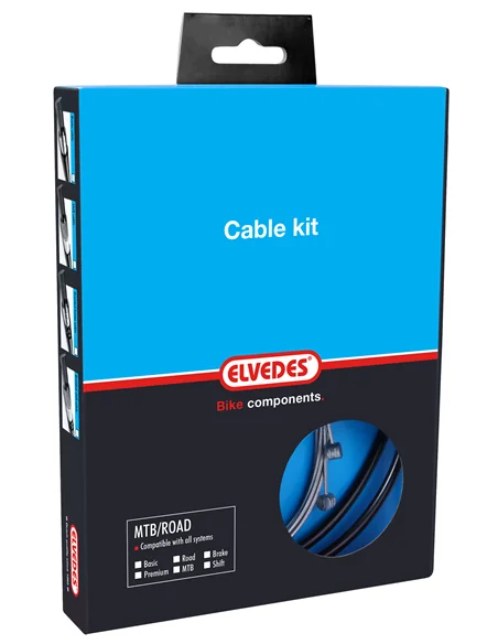 Versnellingskabelset Elvedes ATB / Race compleet - zwart (in doosje)