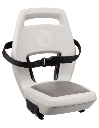 Kinderzitje achter Qibbel Junior 6+ met voetsteunen, gordel en beschermplaat - beige/bruin