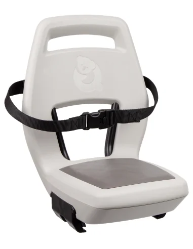Kinderzitje achter Qibbel Junior 6+ met voetsteunen, gordel en beschermplaat - beige/bruin