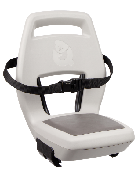 Kinderzitje achter Qibbel Junior 6+ met voetsteunen, gordel en beschermplaat - beige/bruin