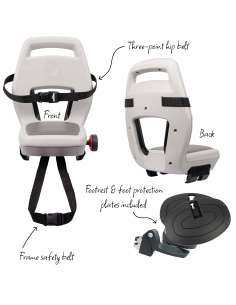 Kinderzitje achter Qibbel Junior 6+ met voetsteunen, gordel en beschermplaat - beige/bruin 2