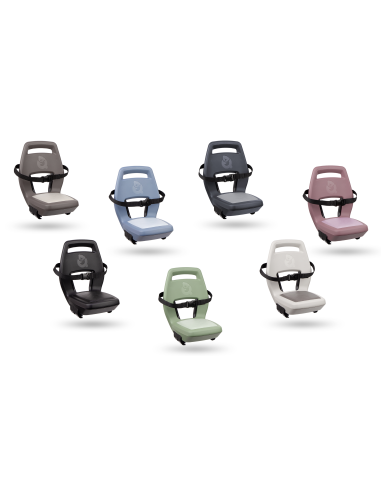 Kinderzitje achter Qibbel Junior 6+ met voetsteunen, gordel en beschermplaat - beige/bruin