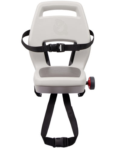 Kinderzitje achter Qibbel Junior 6+ met voetsteunen, gordel en beschermplaat - beige/bruin