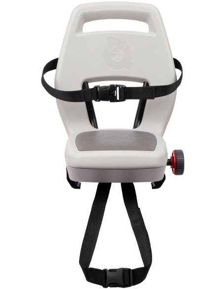 Kinderzitje achter Qibbel Junior 6+ met voetsteunen, gordel en beschermplaat - beige/bruin