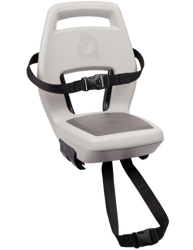 Kinderzitje achter Qibbel Junior 6+ met voetsteunen, gordel en beschermplaat - beige/bruin