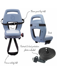 Kinderzitje achter Qibbel Junior 6+ met voetsteunen, gordel en beschermplaat - blauw 2