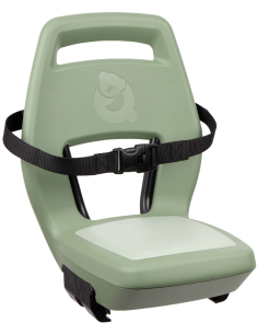 Kinderzitje achter Qibbel Junior 6+ met voetsteunen, gordel en beschermplaat - groen