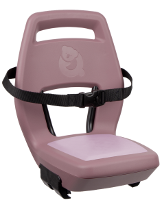 Kinderzitje achter Qibbel Junior 6+ met voetsteunen, gordel en beschermplaat - roze