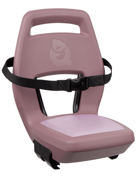 Kinderzitje achter Qibbel Junior 6+ met voetsteunen, gordel en beschermplaat - roze