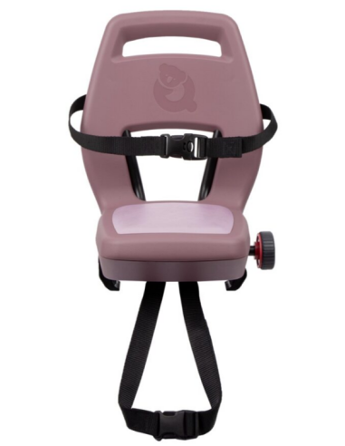 Kinderzitje achter Qibbel Junior 6+ met voetsteunen, gordel en beschermplaat - roze