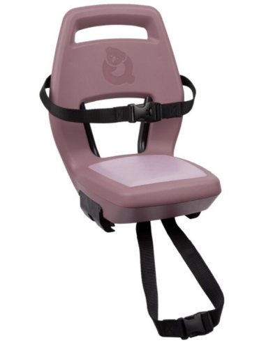 Kinderzitje achter Qibbel Junior 6+ met voetsteunen, gordel en beschermplaat - roze