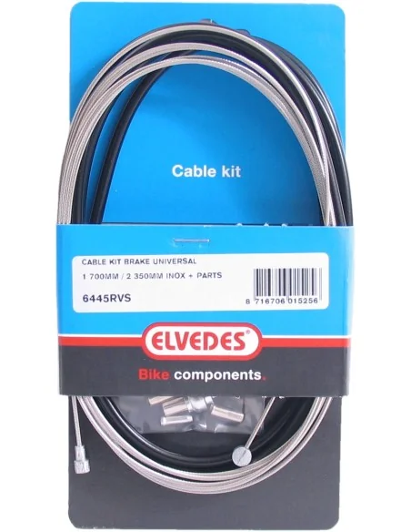 Universele remkabelkit Elvedes 1700mm / 2350mm RVS - zwart (op kaart)