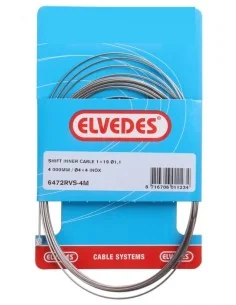 Schakel binnenkabel Elvedes 4000mm RVS ø1,1mm Shimano / SRAM N-nippel (op kaart) - Zilver