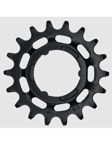 Tandwiel KMC Voor Shimano 18T O-MO Staal 3/32 inch - Zwart