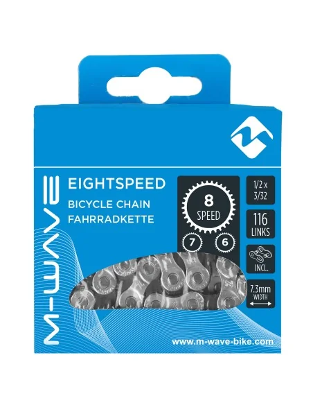 Fietsketting 8 speed M-Wave 1/2 x 3/32" - 116 schakels