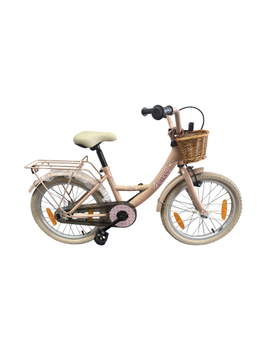 Kinderfiets Bikefun Girly 18 inch - met mandje en remnaaf - Roze