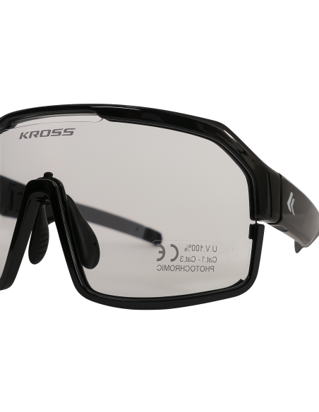 Fietsbril Kross Fly UV400 meekleurende lenzen - zwart frame
