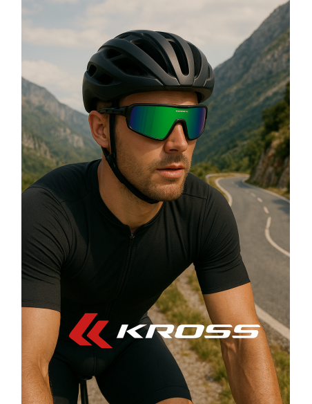Fietsbril Kross Flash UV400 gepolariseerde lenzen - zwart frame