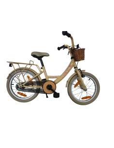 Kinderfiets Bikefun Girly 16 inch - met mandje en remnaaf - Goud