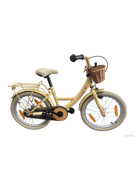 Kinderfiets Bikefun Girly 18 inch - met mandje en remnaaf - Goud