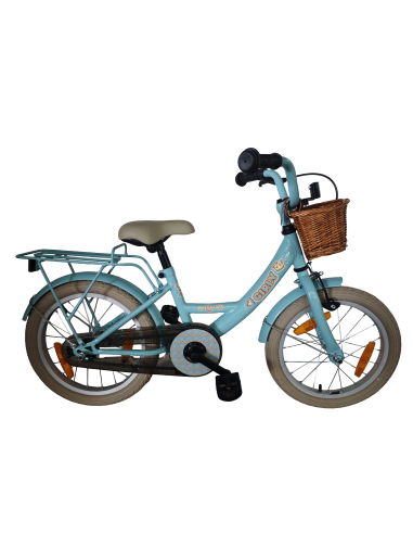 Kinderfiets Bikefun Girly 16 inch - met mandje en remnaaf - Blauw