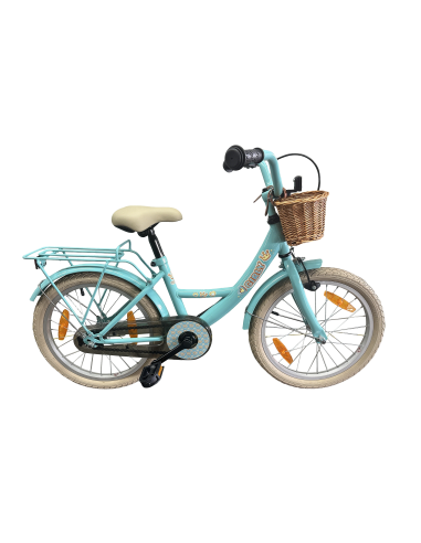 Kinderfiets Bikefun Girly 18 inch - met mandje en remnaaf - Blauw