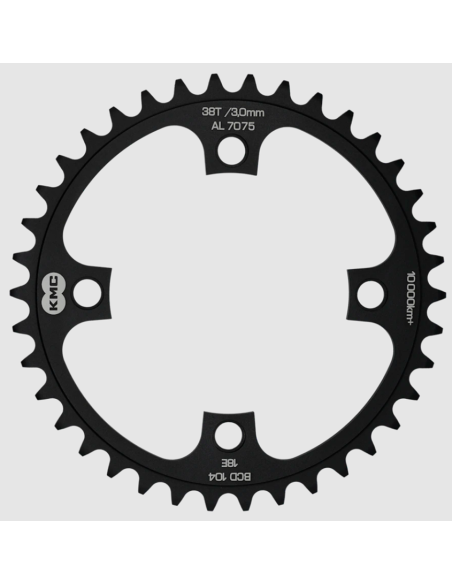 Kettingblad 38T KMC BCD 104 mm - 1/2" x 1/8" wide - zwart