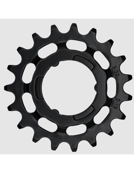 Tandwiel KMC Voor Shimano 19T O-MO Staal 3/32 inch - Zwart