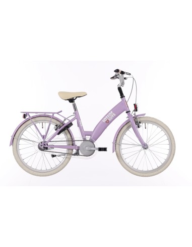 Kinderfiets Bikefun Lots of Love 20 inch met Remnaaf - Mat Lila/Violet