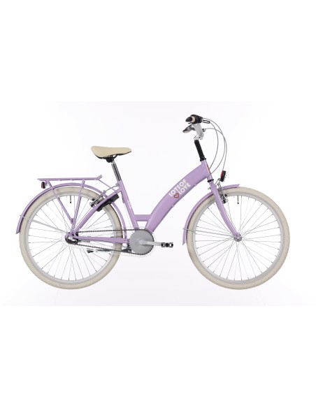 Kinderfiets Bikefun Lots of Love 24 inch met Nexus 3 versnelling/remnaaf - Mat Lila/Violet