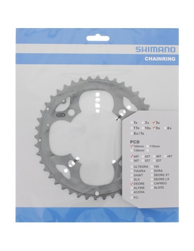 Kettingblad 44T Shimano Deore FC-M590 kettingrand - zilver