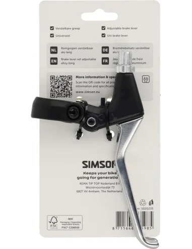 Simson Remhendelset verstelbaar lange greep alu/zwart