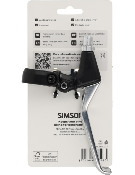 Simson Remhendelset verstelbaar lange greep alu/zwart
