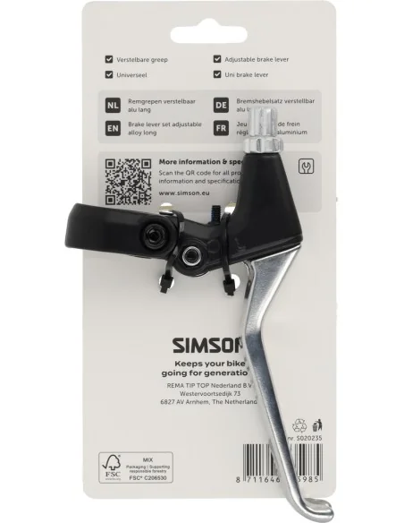 Simson Remhendelset verstelbaar lange greep alu/zwart