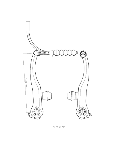 V-brake Miranda Elegance Mat-Zilver Universeel voor of achter